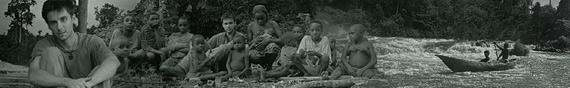 Luis Devin with Baka Pygmies in the African rainforest