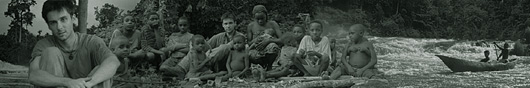 Luis Devin with Baka Pygmies in the African rainforest