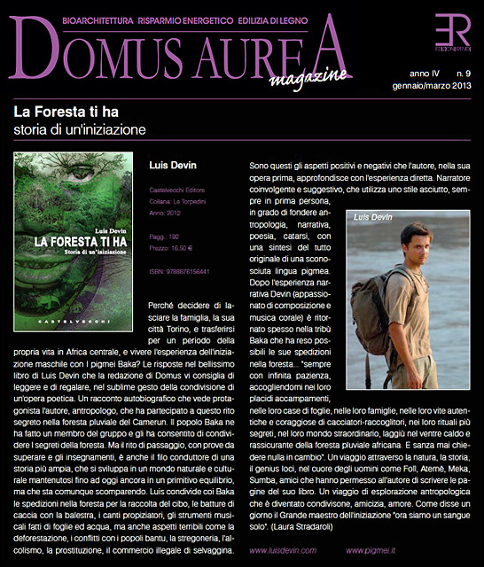 Domus Aurea Magazine - Recensione del libro La foresta ti ha, di Luis Devin