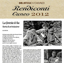 Almanacco Biblioteca Civica di Cuneo - Articolo sul libro La foresta ti ha, di Luis Devin